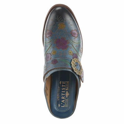 Spring Step L'Artiste Women's Zoozi Leather Mule Blue EU 39 / US 8.5