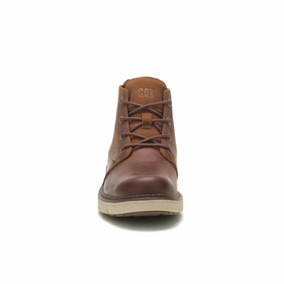 CAT Footwear Covert Mid Waterproof Fashion Boot, Mens Leather Brown, 7.5