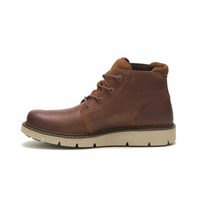 CAT Footwear Covert Mid Waterproof Fashion Boot, Mens Leather Brown, 7.5