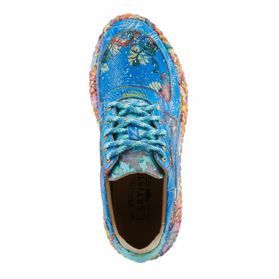 Spring Step L'Artiste Women's CAFFEY Multicolored Fashion Sneakers | Unique Energetic Patterns Blue Multi EU 37 / US 6.5-7