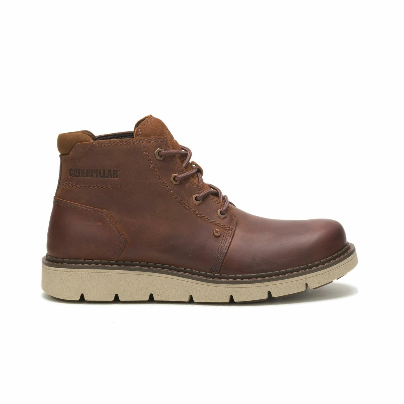 CAT Footwear Covert Mid Waterproof Fashion Boot, Mens Leather Brown, 7.5