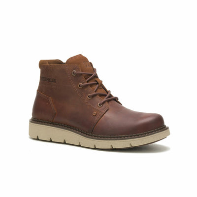 CAT Footwear Covert Mid Waterproof Fashion Boot, Mens Leather Brown, 7.5