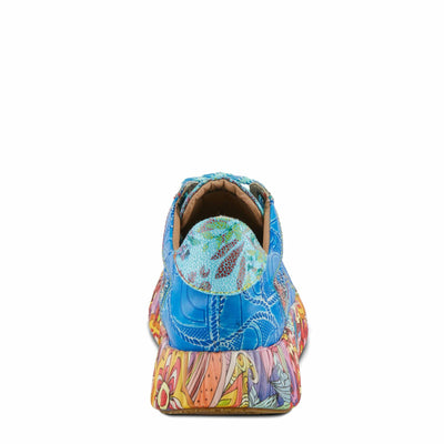 Spring Step L'Artiste Women's CAFFEY Multicolored Fashion Sneakers | Unique Energetic Patterns Blue Multi EU 36 / US 5.5-6