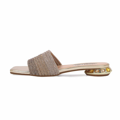 Lady Couture AMAZING Multi Color Straps Slide, Gold Multi, 5