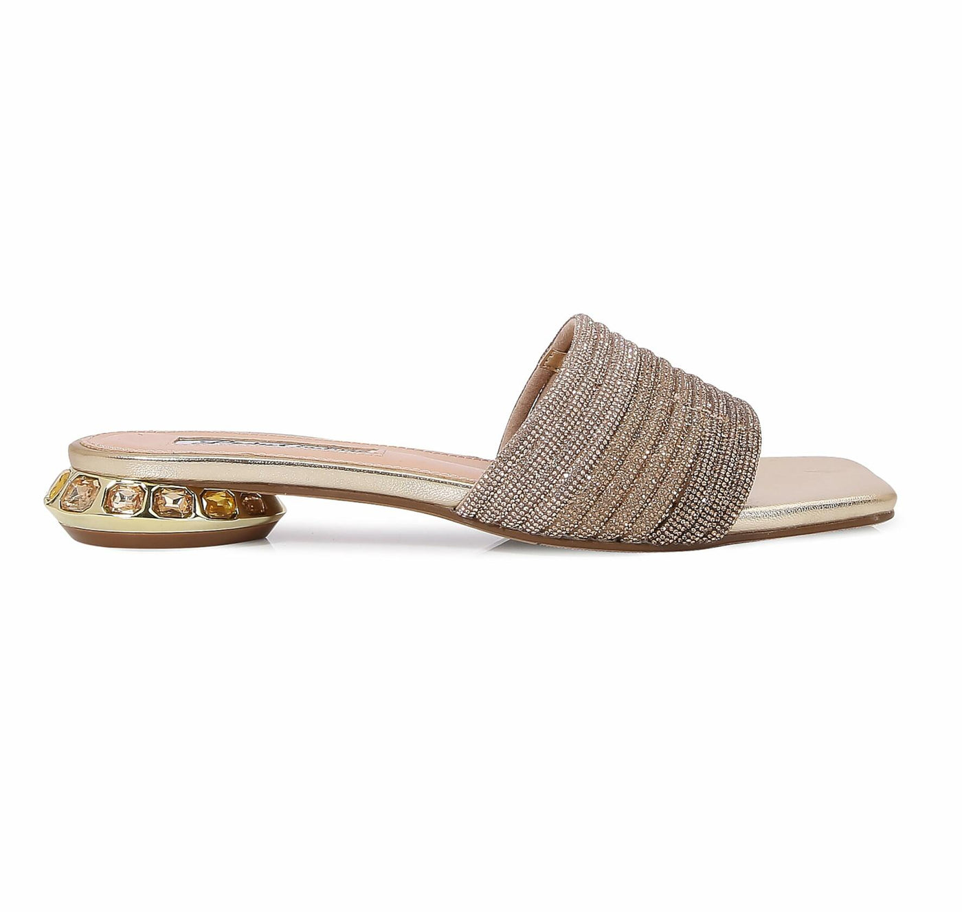 Lady Couture AMAZING Multi Color Straps Slide, Gold Multi, 5