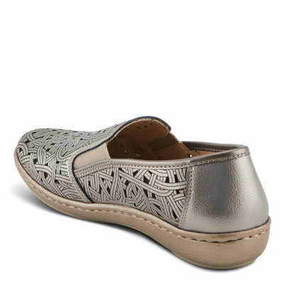 Spring Step NIFONELA Women's Slip-On Sneaker - Elastic Gore, Laser Cut Details, Removable Insole Pewter EU 40 / US 9