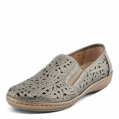 Spring Step NIFONELA Women's Slip-On Sneaker - Elastic Gore, Laser Cut Details, Removable Insole Pewter EU 40 / US 9