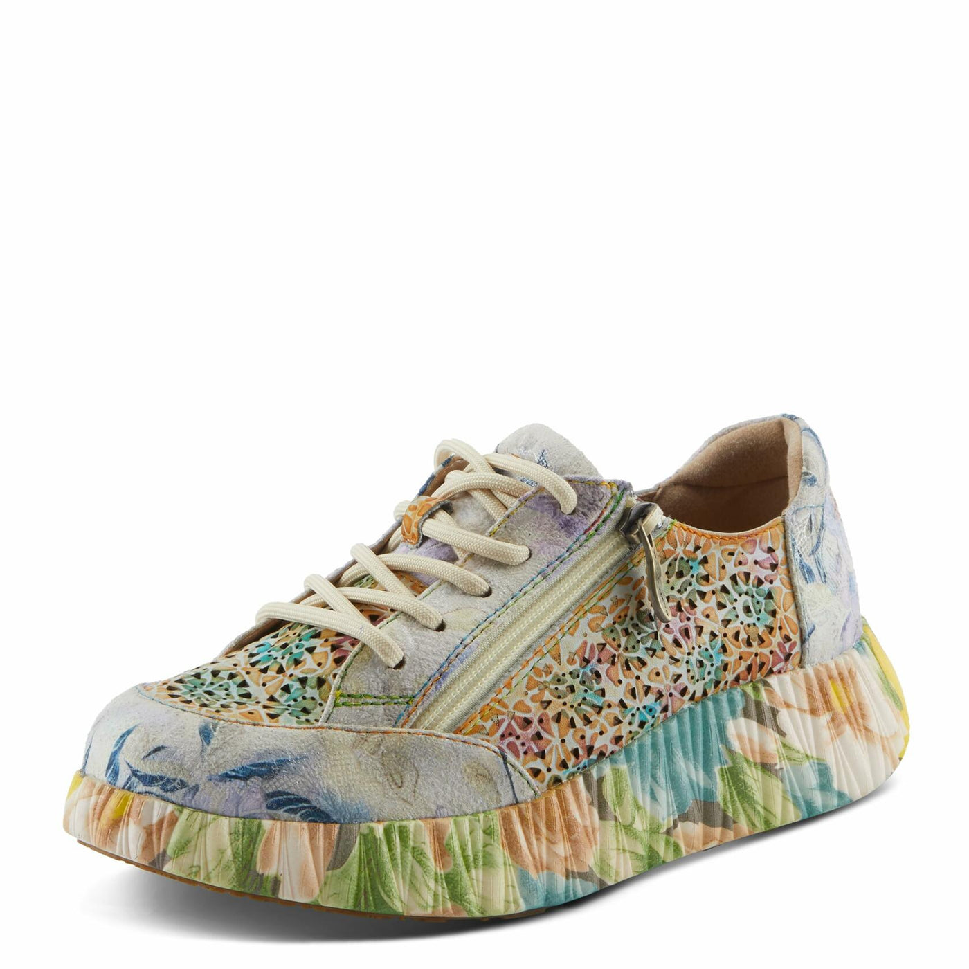 L'Artiste by Spring Step Women's Bloomington Sneaker, Beige Multi, 10.5-11
