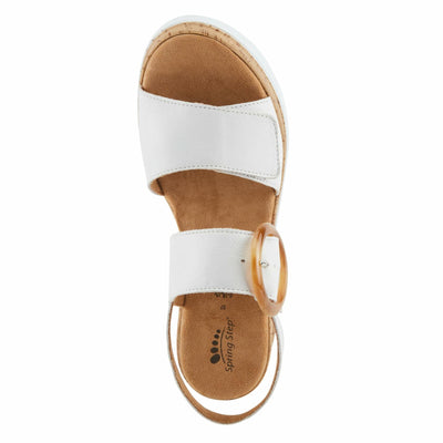 Spring Step Women's Abarah Sandal, White, 6.5