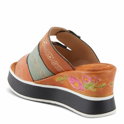 Spring Step L'Artiste Women's CALIGAL Hand-Painted Lightweight Platform Wedges Tan Multi EU 39 / US 8.5