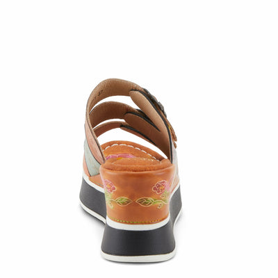 Spring Step L'Artiste Women's CALIGAL Hand-Painted Lightweight Platform Wedges Tan Multi EU 39 / US 8.5