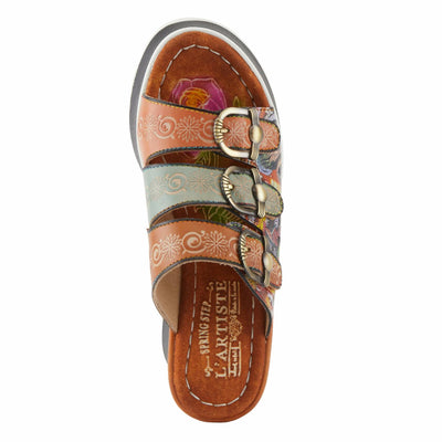 Spring Step L'Artiste Women's CALIGAL Hand-Painted Lightweight Platform Wedges Tan Multi EU 42 / US 10.5-11