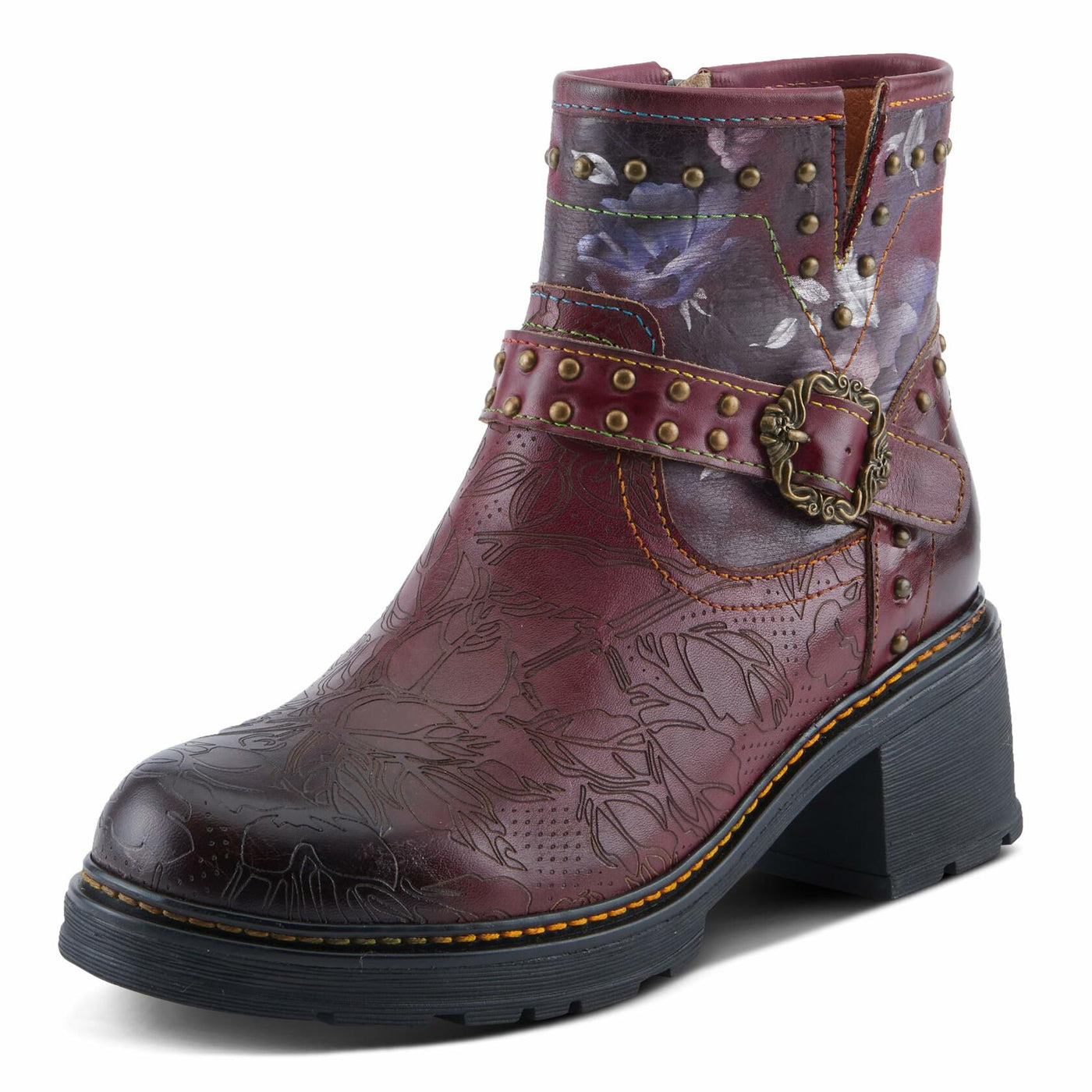 L'Artiste by Spring Step Women's Branchout Fashion Boot, Bordeaux Multi, 10