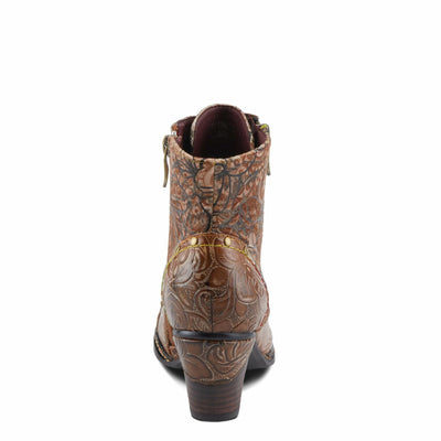 Spring Step L'Artiste Avyanna Women's Floral Velvet Bootie - Romantic Vibe, Glamorous Ankle Boots for Date Nights Medium Brown Multi EU 40 / US 9