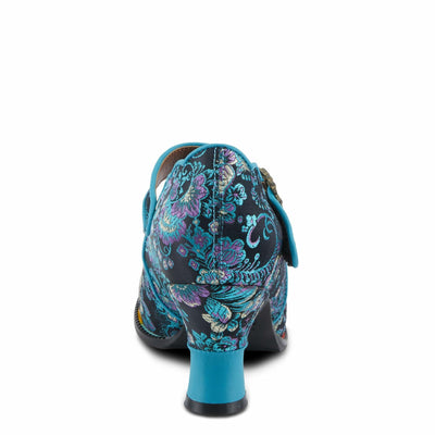 L'Artiste by Spring Step Women's Adodora Mary Jane Heeled, Turquoise Multi, 11