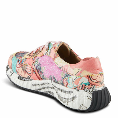 Spring Step L'Artiste Women's Cabaret Sequin Leather Fashion Sneakers - Stylish Comfort with a Sparkling Touch Pink Multi EU 37 / US 6.5-7