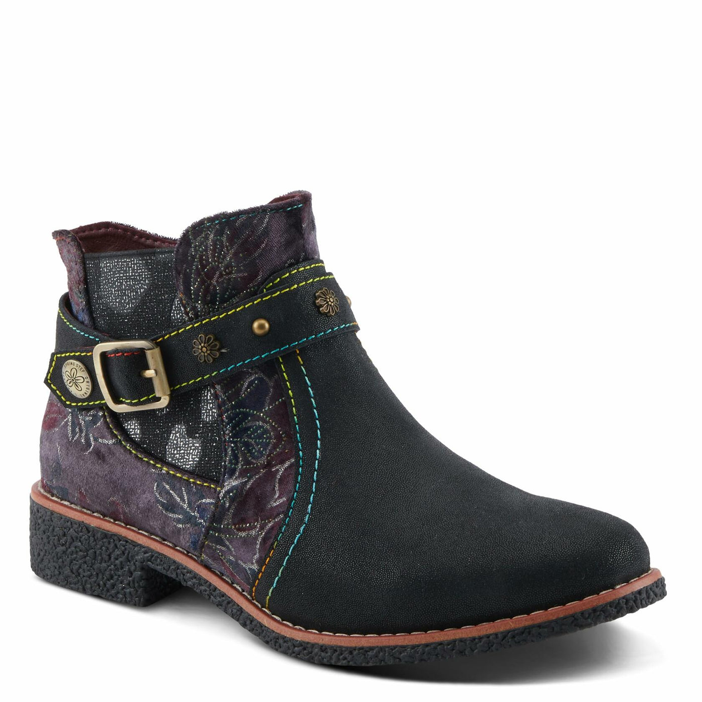 Spring Step L'Artiste Airies Women's Chelsea Boot - Edgy Studs, Ornate Embellishments, Show-Stopping Style Black Metallic EU 37 / US 6.5-7