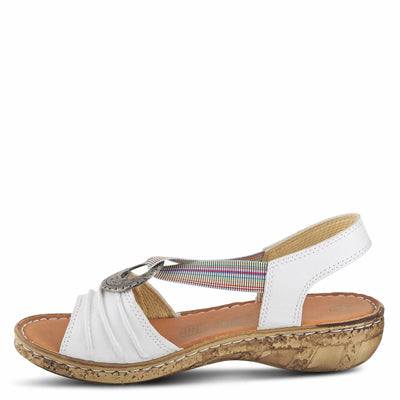 Spring Step Women's KARMEL Flat Sandal, White, 9.5-10
