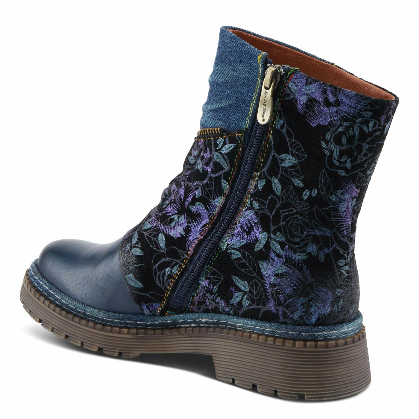 L'Artiste by Spring Step Women's Avrilrose Urban Booties, Navy Multi, 8.5
