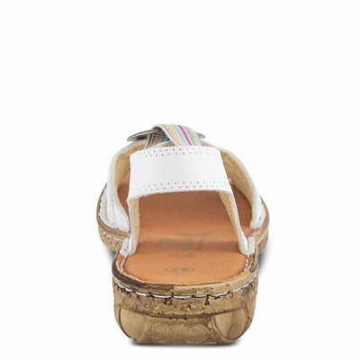 Spring Step Women's KARMEL Flat Sandal, White, 9.5-10