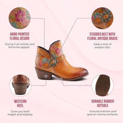 L'Artiste by Spring Step Women's Daintylady Western Boot, Camel Multi, 5