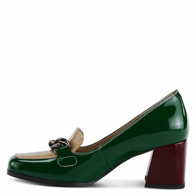 Azura Women's Luzish Leather Heeled Shoe Green Multi Patent EU 38 / US 7.5-8