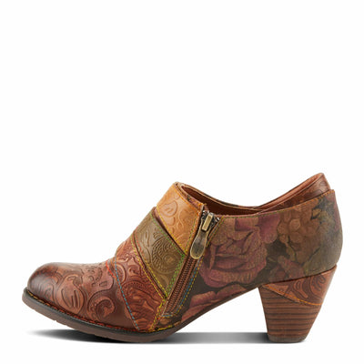 Spring Step L'Artiste Graphic Shoes for Women - Comfortable Womens Booties - Ladies Shoes with Zipper Closure and Microsuede Insole - Brown Multi EU 42 / US 10.5-11