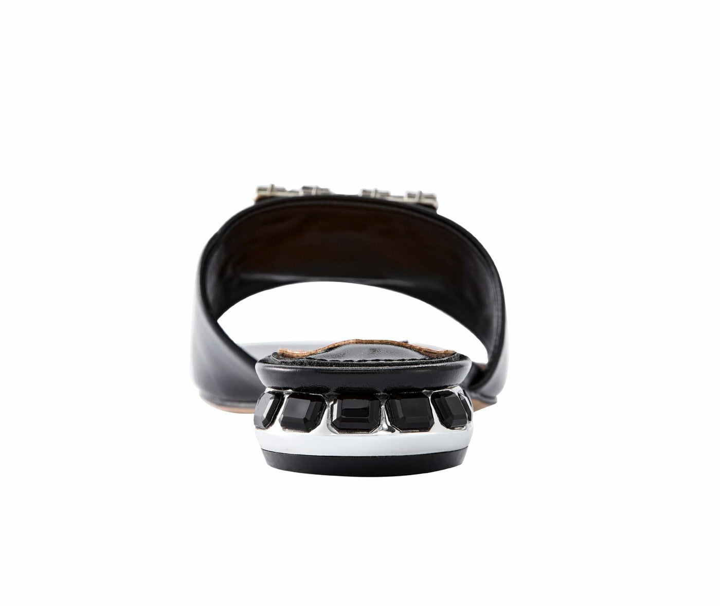 Lady Couture Amore Metallic Jewel Slide, Black, 7