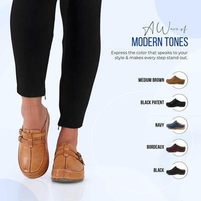 Spring Step Happy Mule Clogs for Women - Ladies Slip-On Clogs with Ajdustable Straps - Comfortable Slip-On Loafers for Women - Bordeaux EU 41 / US 9.5-10