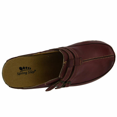 Spring Step Happy Mule Clogs for Women - Ladies Slip-On Clogs with Ajdustable Straps - Comfortable Slip-On Loafers for Women - Bordeaux EU 41 / US 9.5-10