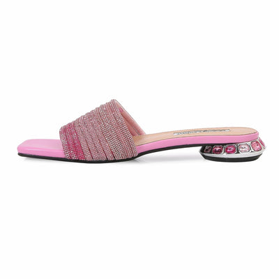 Lady Couture AMAZING Multi Color Straps Slide, Pink Multi, 12