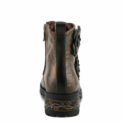 Spring Step L'Artiste Martinela Heeled Booties | Floral Appliqué Leather Ankle Boots with Artistic Touch BLACK MULTI EU 42 / US 10.5-11