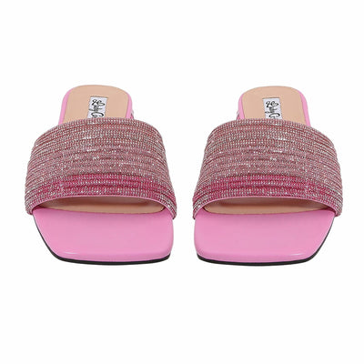 Lady Couture AMAZING Multi Color Straps Slide, Pink Multi, 12