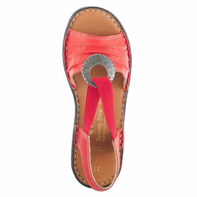 Spring Step KARMEL Sandal, Red, 38 Medium EU 7.5-8 US