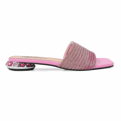 Lady Couture AMAZING Multi Color Straps Slide, Pink Multi, 12