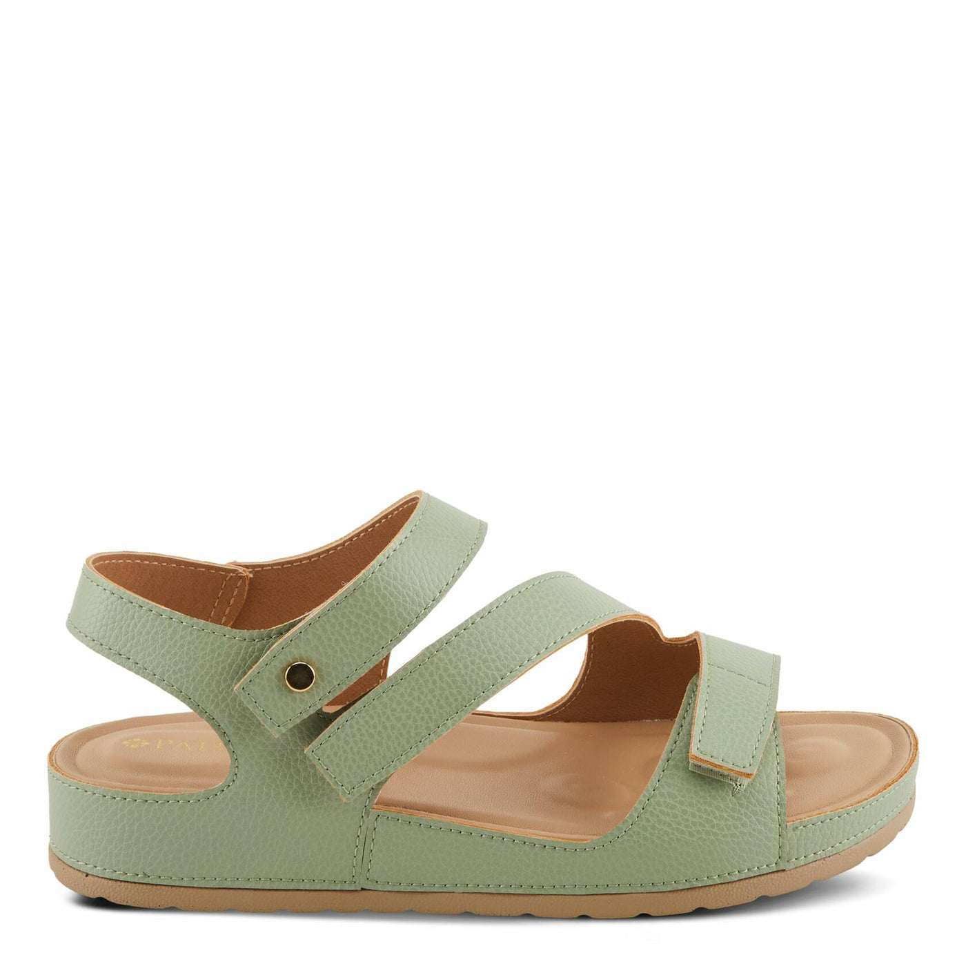 PATRIZIA Women's AREZA Asymmetrical Slingback Flat Sandals Olive Green EU 35 / US 5