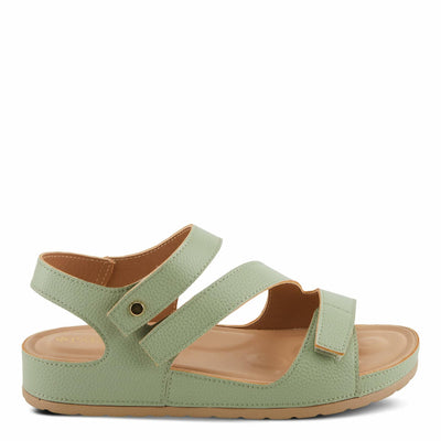 PATRIZIA Women's AREZA Asymmetrical Slingback Flat Sandals Olive Green EU 35 / US 5