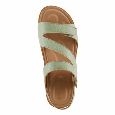 PATRIZIA Women's AREZA Asymmetrical Slingback Flat Sandals Olive Green EU 35 / US 5