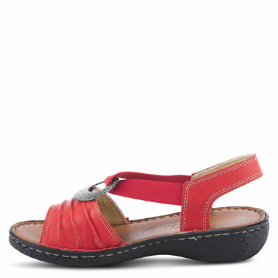 Spring Step KARMEL Sandal, Red, 38 Medium EU 7.5-8 US
