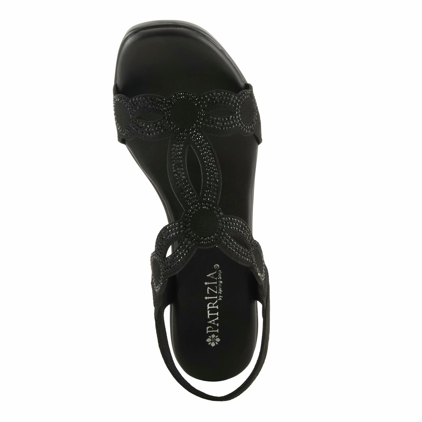 PATRIZIA Women's ILLARA Slip-On T-Strap Heels - Crystal Embellished, Elastic Goring, Cushioned Comfort BLACK EU 39 / US 8.5