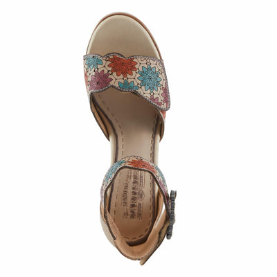 L'Artiste by Spring Step Women's Bangles Sandal, Beige Multi, 6.5-7
