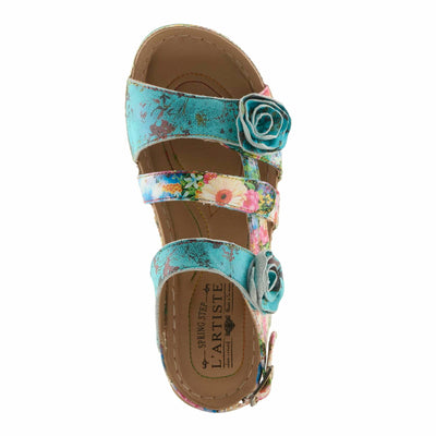 Spring Step L'Artiste Women's Joelina-Dazi Ankle Strap Sandal Turquoise Multi EU 39 / US 8.5