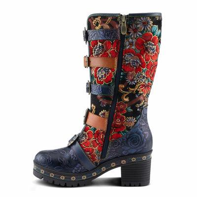 Spring Step L'Artiste Brazen Women's Mid-Shaft Boot - Versatile Chic, Bold & Stylish, Comfortable Ankle Boots Navy Multi EU 40 / US 9