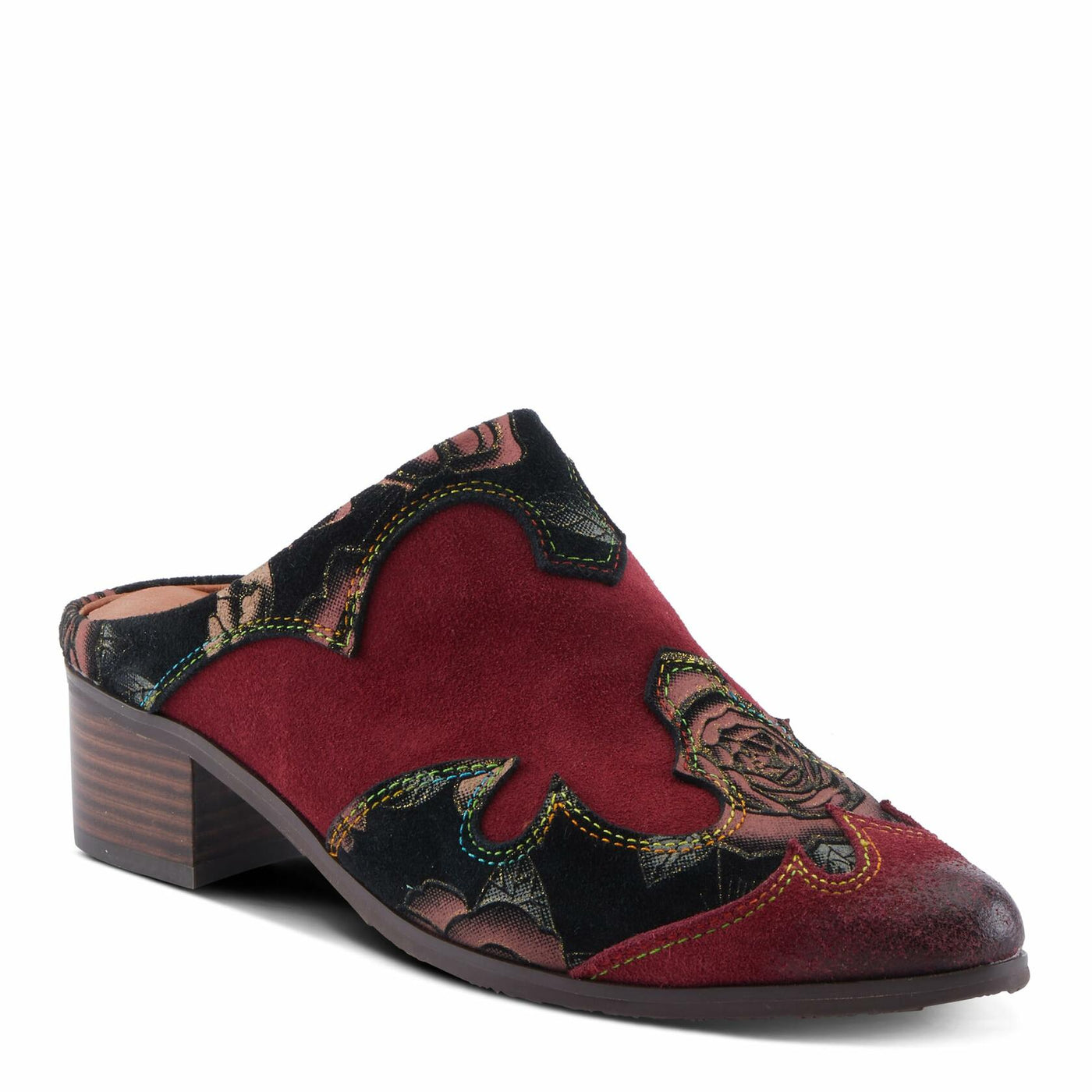 Spring Step L'Artiste Ladyslide-Shine Women's Floral Glitter Slide - Bold Western-Glam Style, Comfortable Statement Shoes Bordeaux Multi EU 41 / US 9.5-10