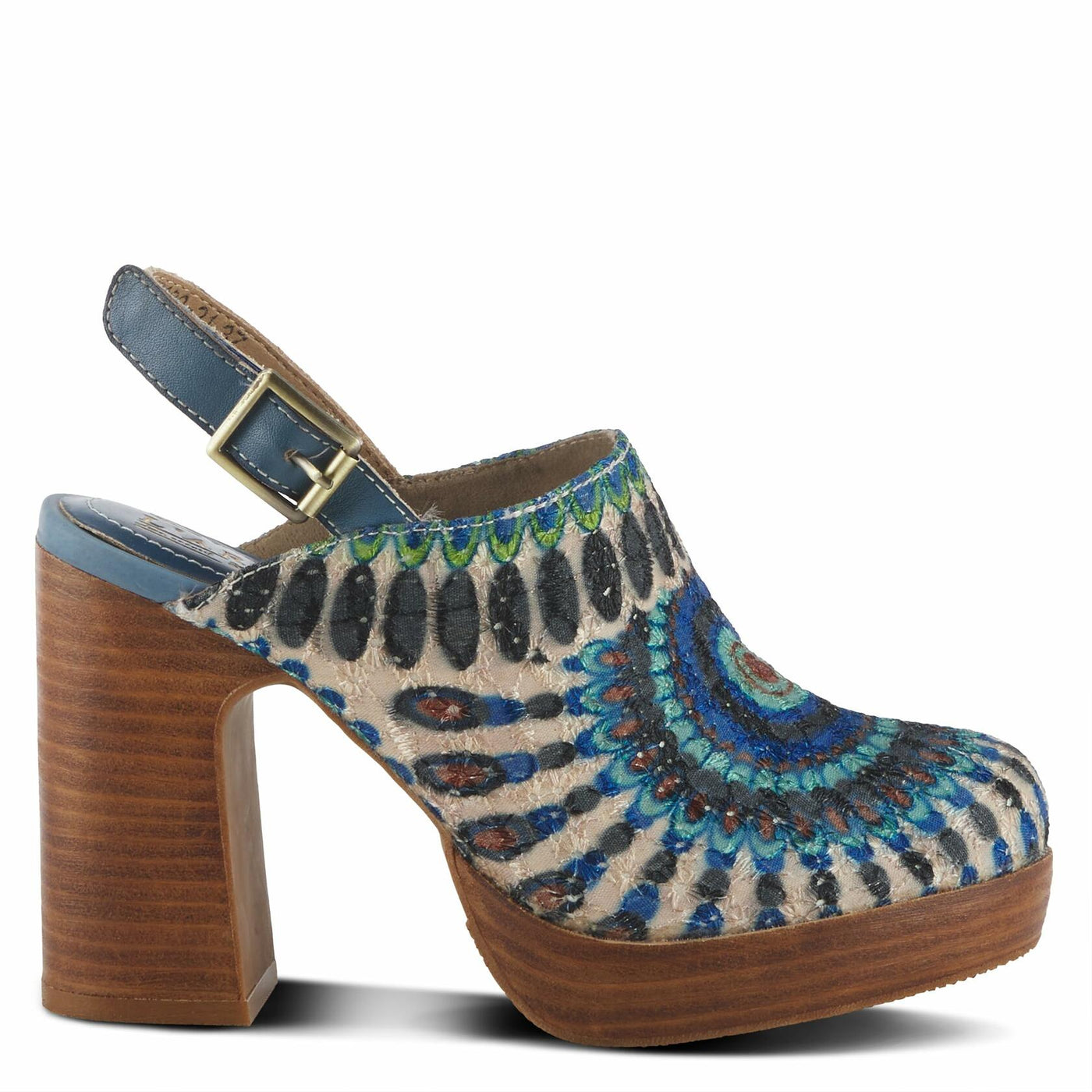 Spring Step L'Artiste Women's Zipi Leather Shootie Blue Multi EU 35 / US 5