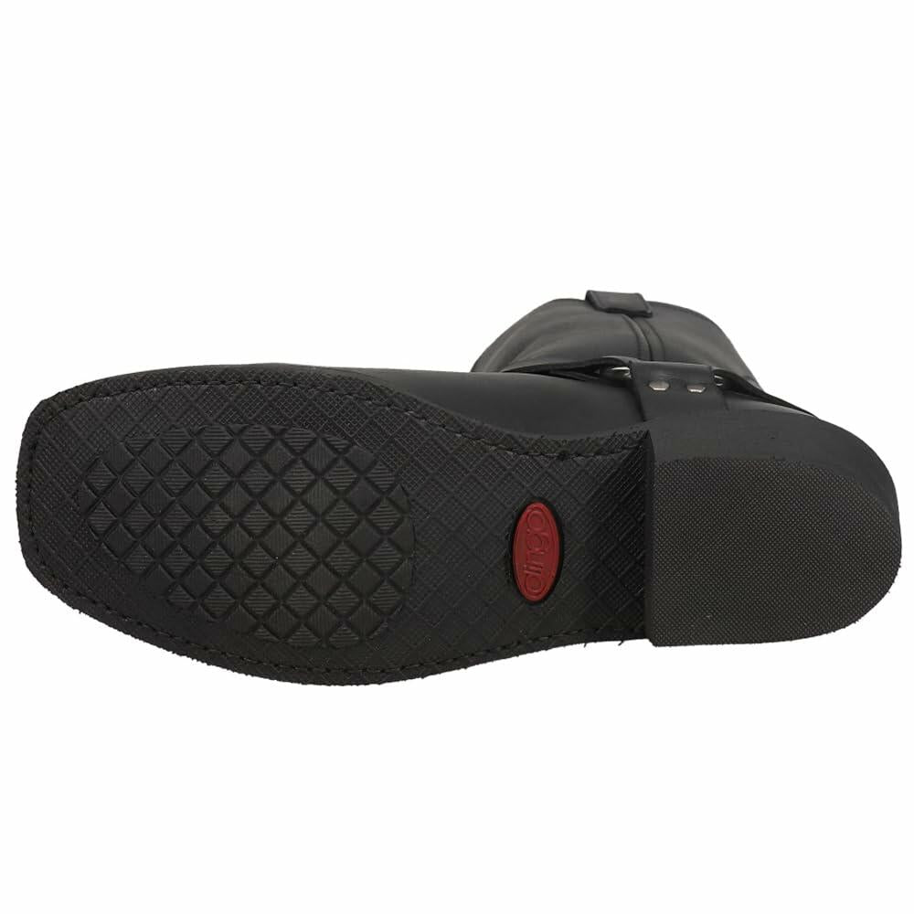 Dingo Mens Dean Harness Square Toe Pull On Motorcycle Casual Boots Mid Calf - Black - Size 9 D_M