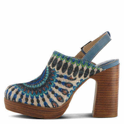 Spring Step L'Artiste Women's Zipi Leather Shootie Blue Multi EU 35 / US 5