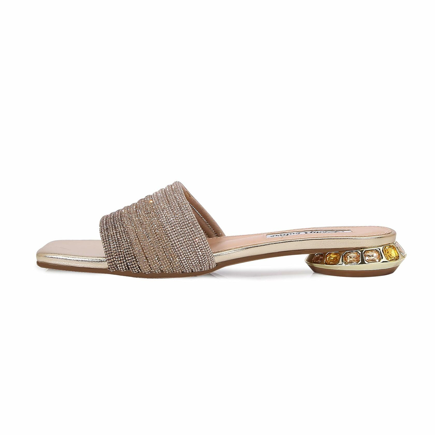 Lady Couture AMAZING Multi Color Straps Slide, Gold Multi, 10
