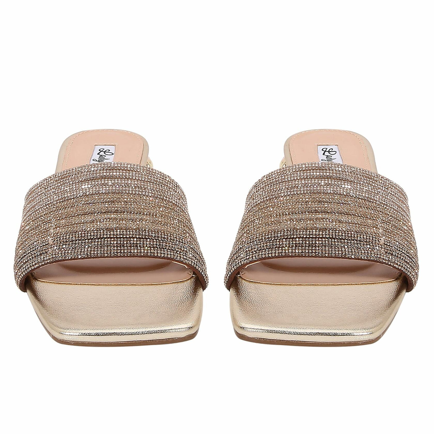 Lady Couture AMAZING Multi Color Straps Slide, Gold Multi, 10