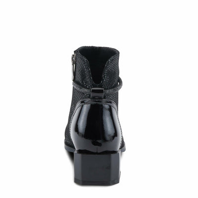 Azura Women's SHELBI Fashionable Leather Booties with Buckle Detail, Side Zipper, and Low Heel Black Patent EU 37 / US 6.5-7